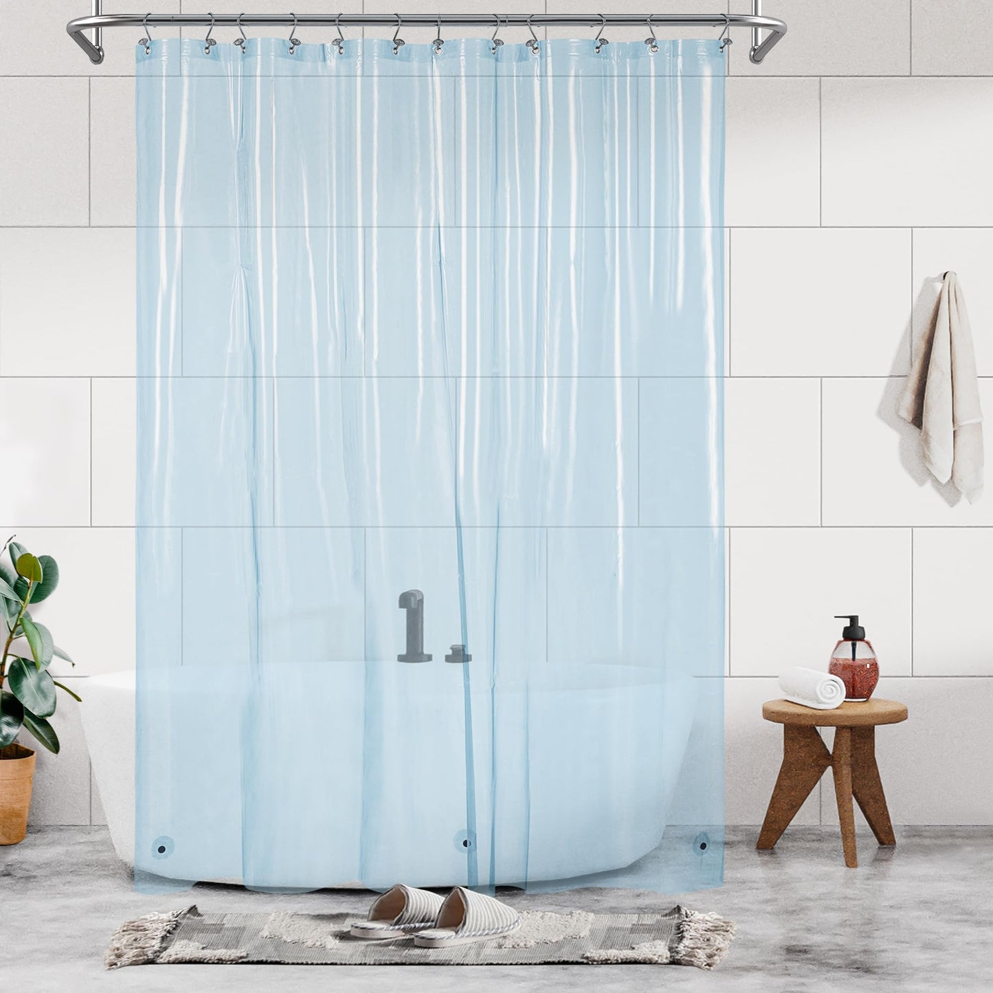 Barossa Design Premium PEVA Plastic Shower Liner with Rustproof Grommets