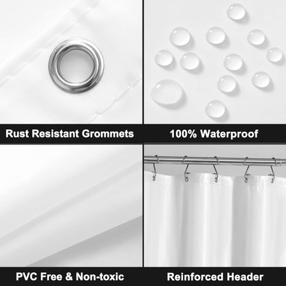 Barossa Design Premium PEVA Plastic Shower Liner with Rustproof Grommets