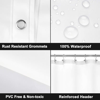 Barossa Design Premium PEVA Plastic Shower Liner with Rustproof Grommets