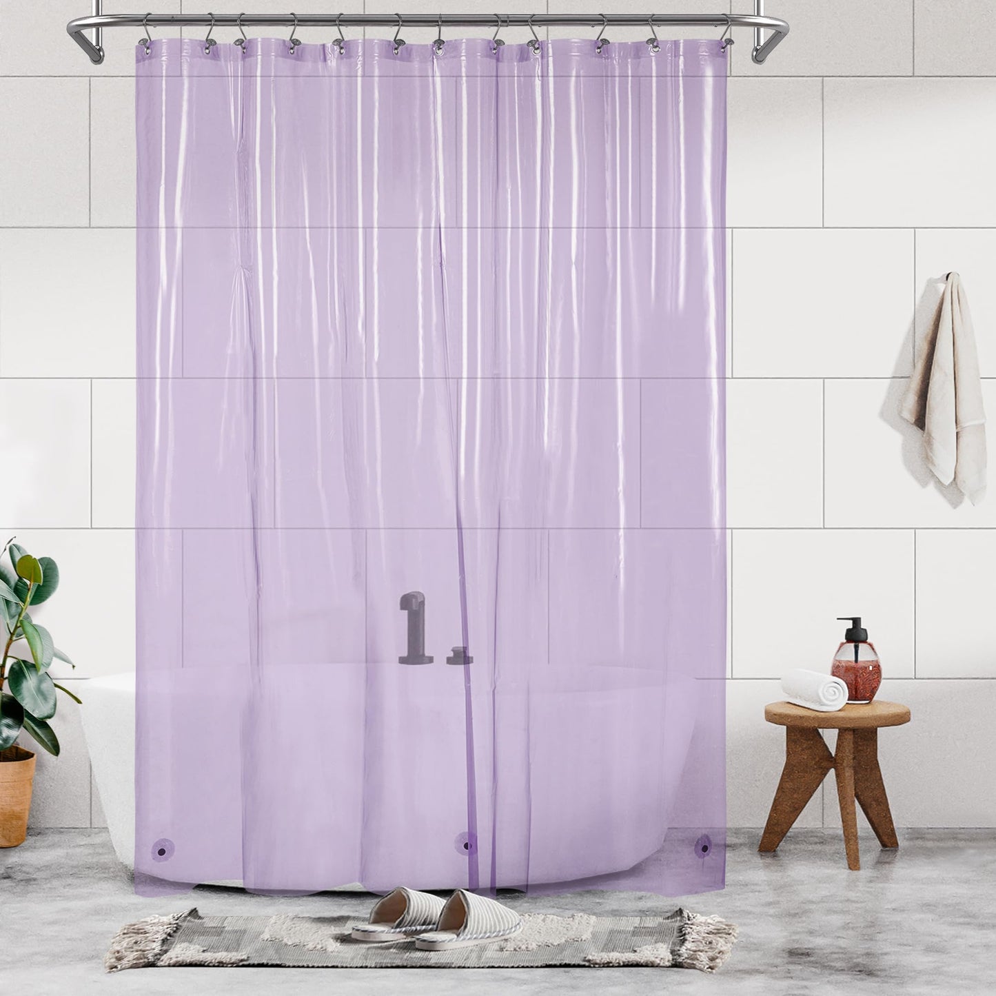 Barossa Design Premium PEVA Plastic Shower Liner with Rustproof Grommets