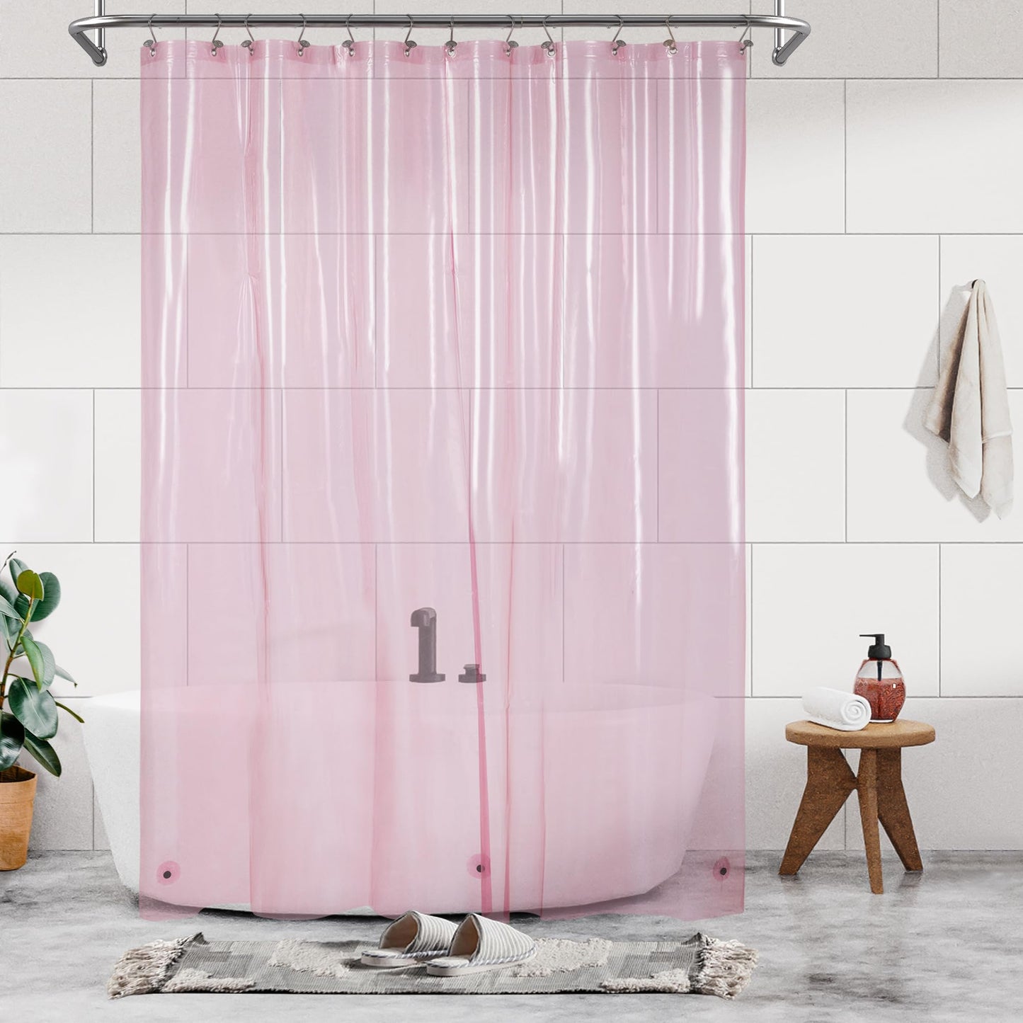 Barossa Design Premium PEVA Plastic Shower Liner with Rustproof Grommets