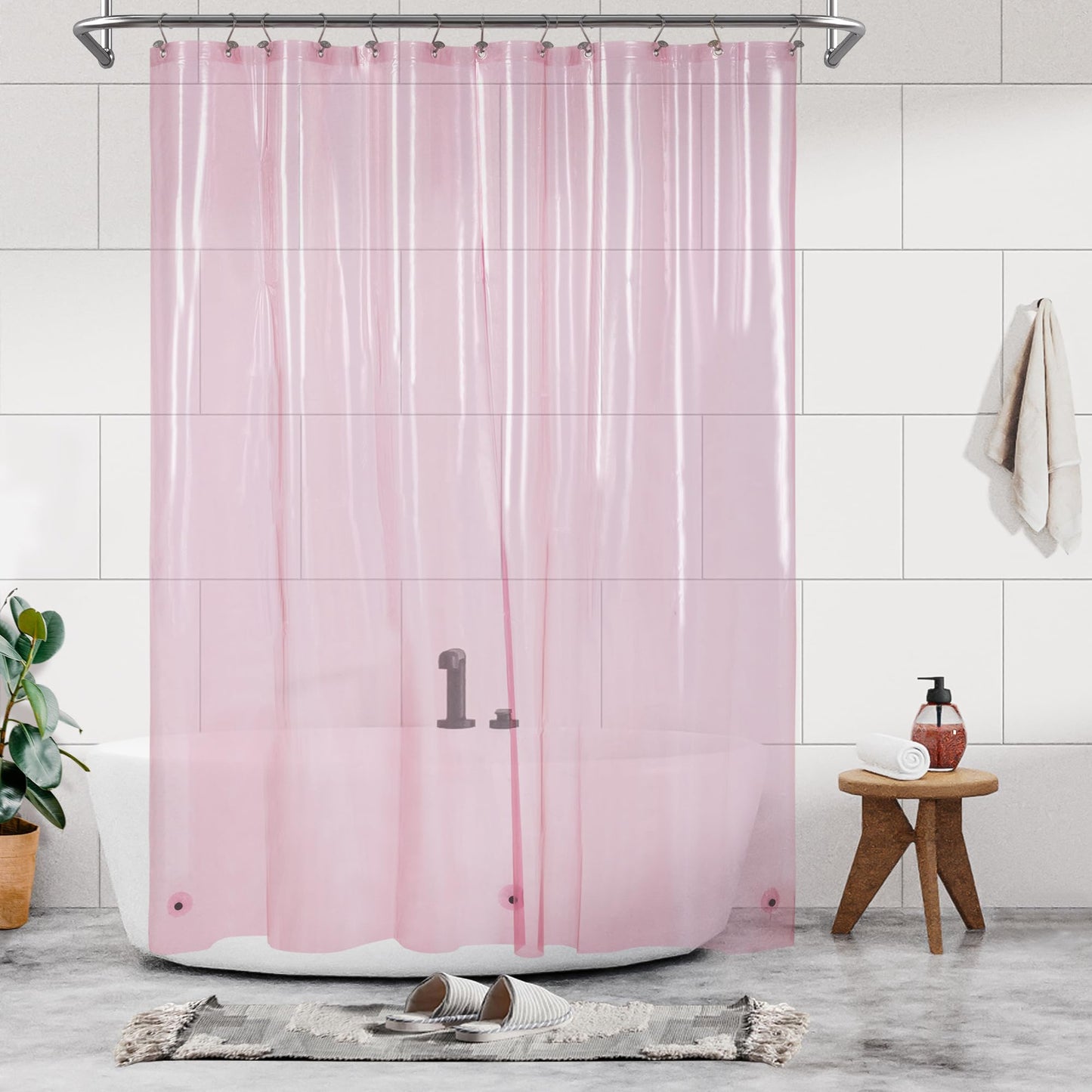 Barossa Design Premium PEVA Plastic Shower Liner with Rustproof Grommets