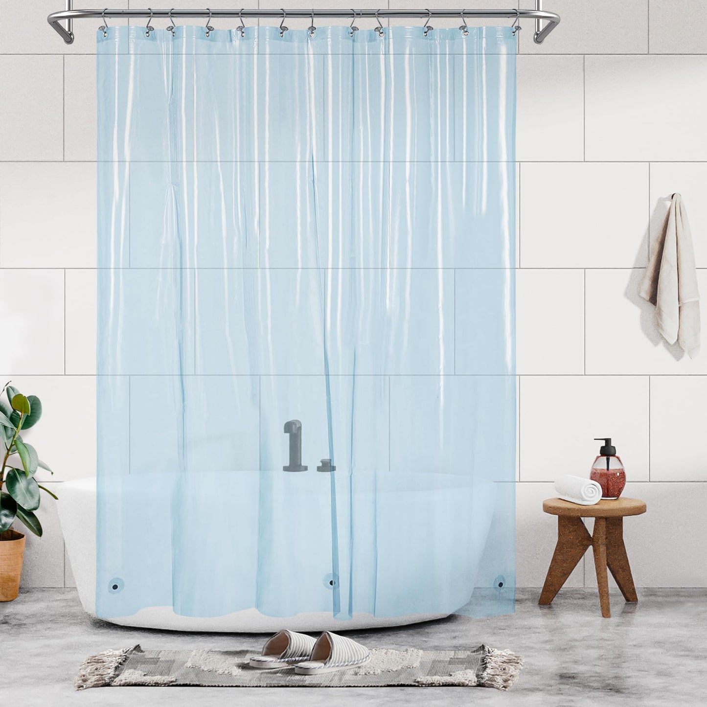 Barossa Design Premium PEVA Plastic Shower Liner with Rustproof Grommets
