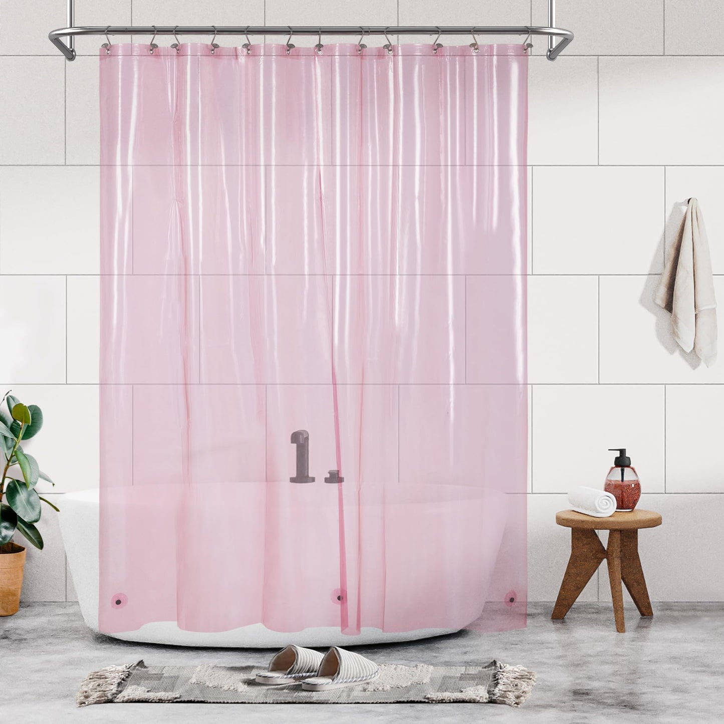 Barossa Design Premium PEVA Plastic Shower Liner with Rustproof Grommets