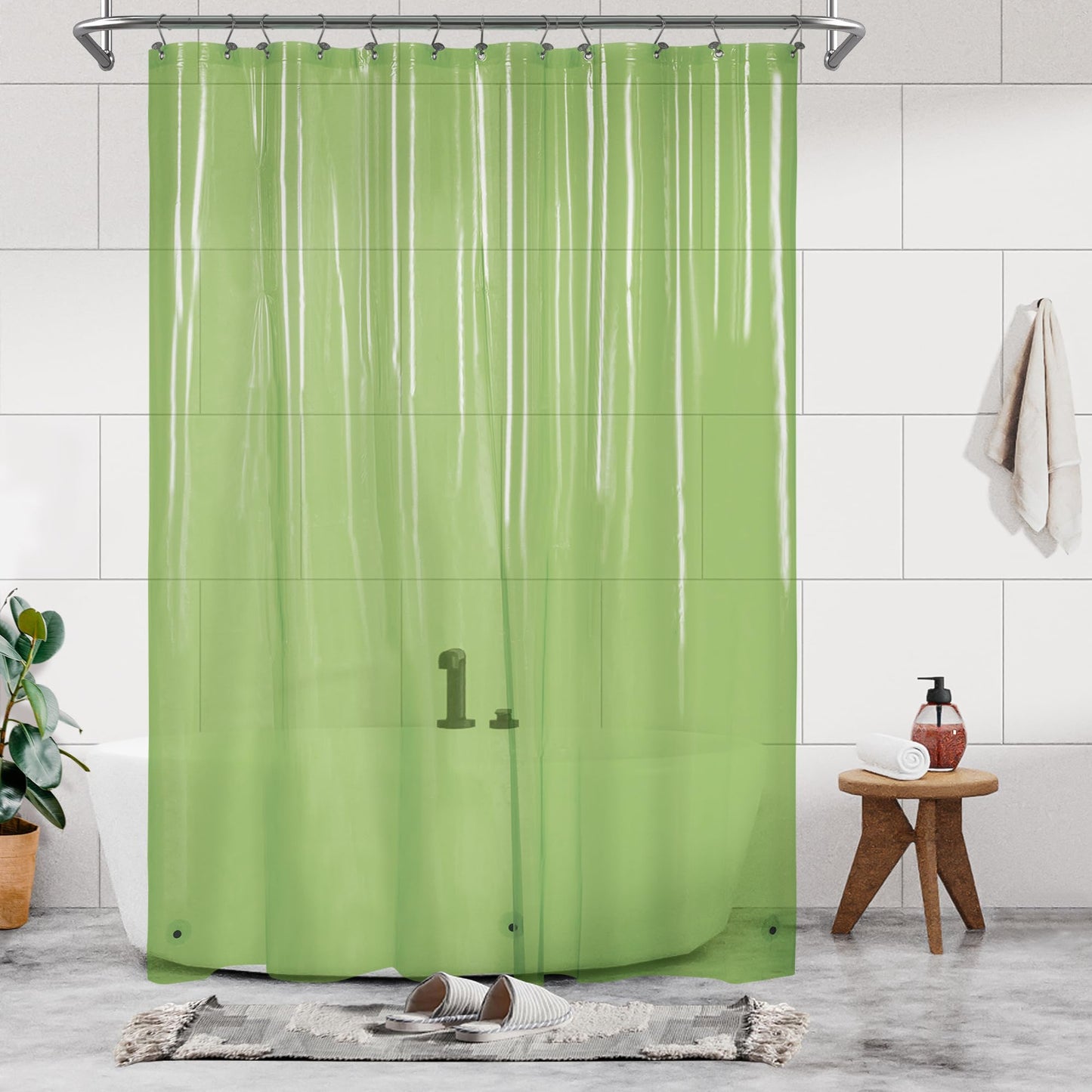 Barossa Design Premium PEVA Plastic Shower Liner with Rustproof Grommets