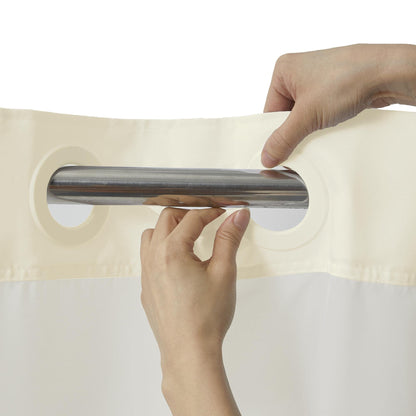 Barossa Design Shower Curtain with Snap in Liner and Stripe