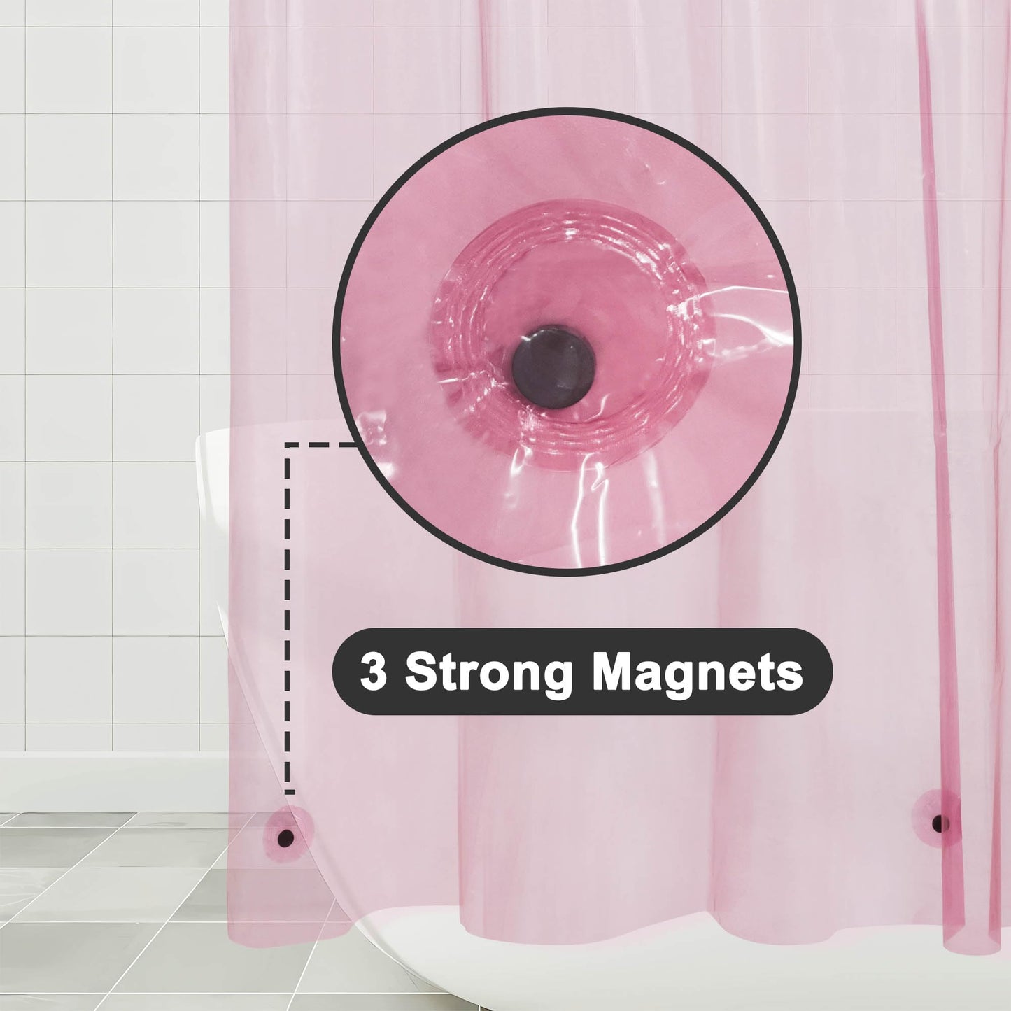 Barossa Design Premium PEVA Plastic Shower Liner with Rustproof Grommets