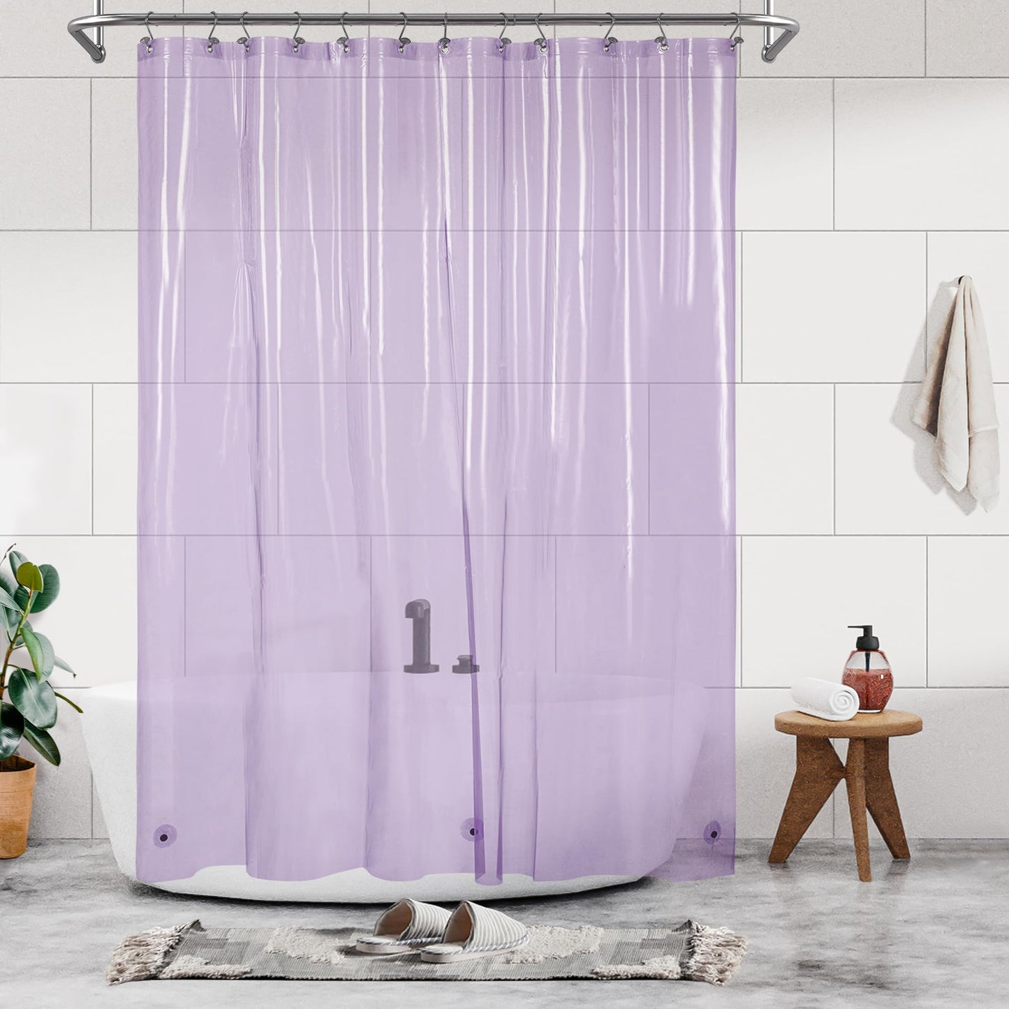 Barossa Design Premium PEVA Plastic Shower Liner with Rustproof Grommets