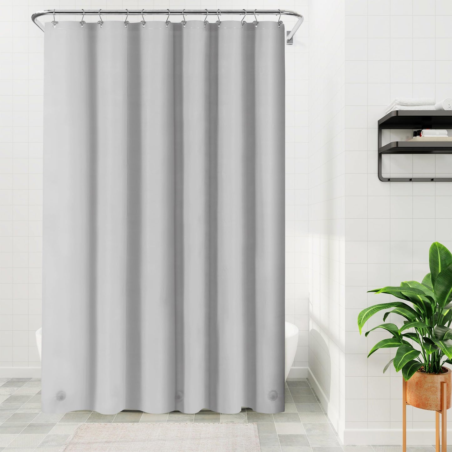 Barossa Design Premium PEVA Plastic Shower Liner with Rustproof Grommets