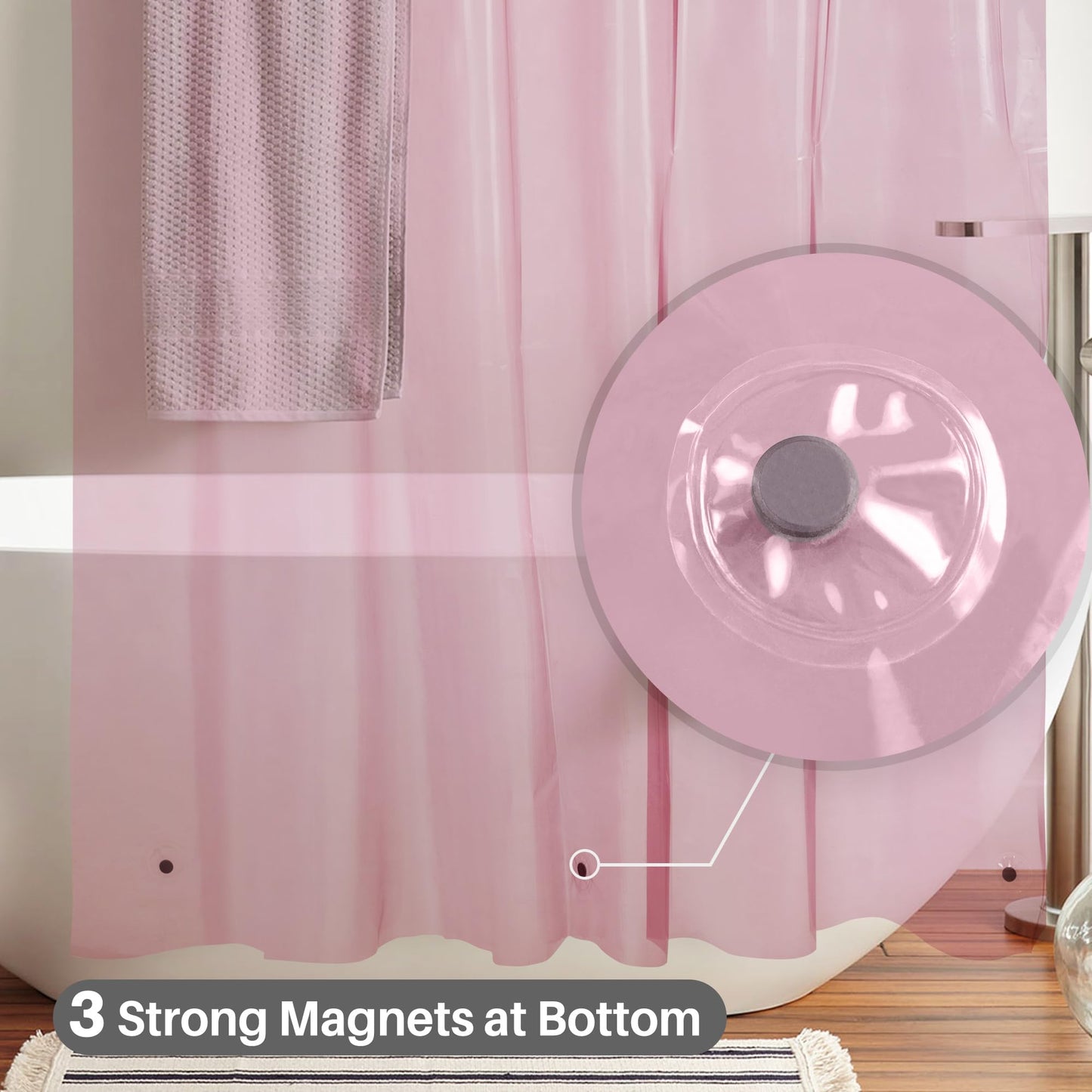 Barossa Design Premium PEVA Plastic Shower Liner with Rustproof Grommets