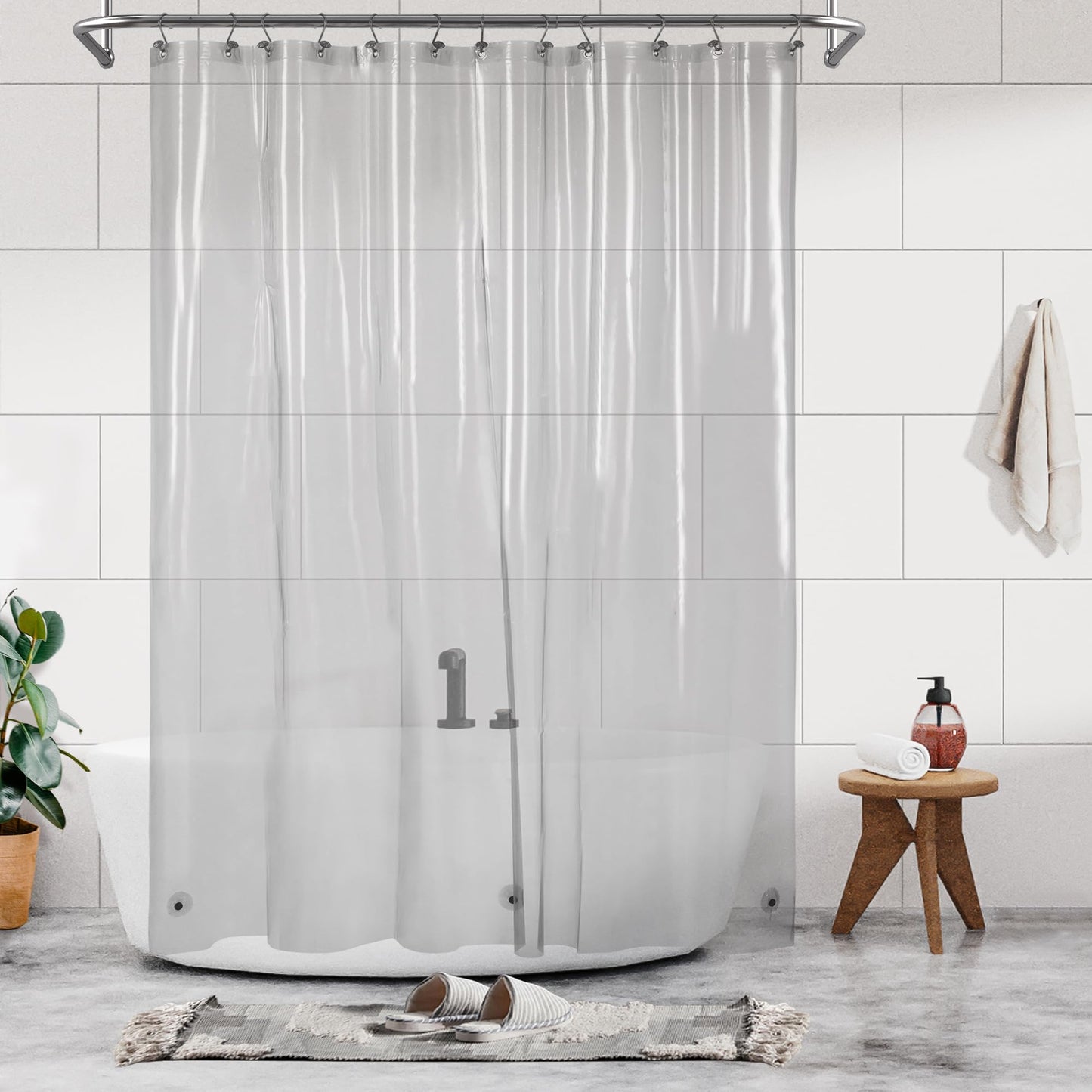 Barossa Design Premium PEVA Plastic Shower Liner with Rustproof Grommets