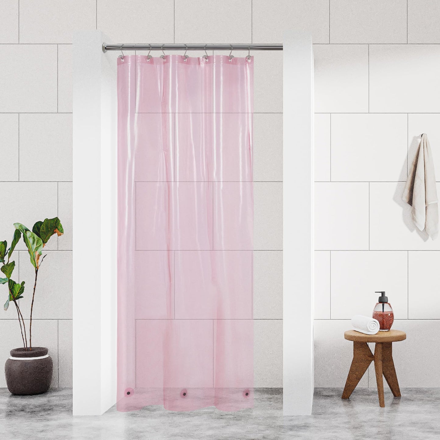 Barossa Design Premium PEVA Plastic Shower Liner with Rustproof Grommets