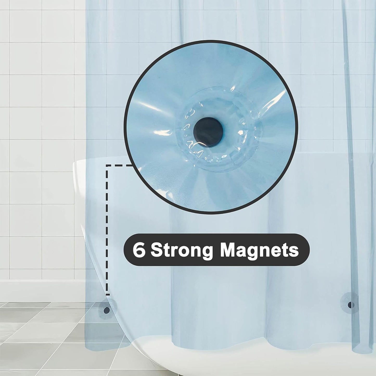 Barossa Design Premium PEVA Plastic Shower Liner with Rustproof Grommets
