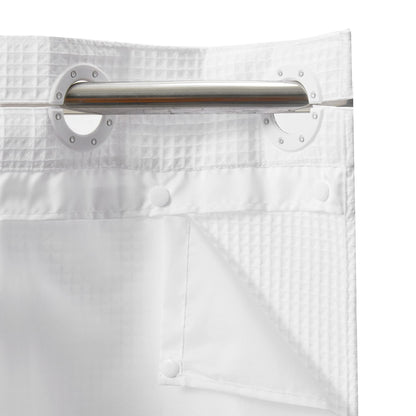 Barossa Design Waffle Weave Shower Curtain with Snap-in Liner