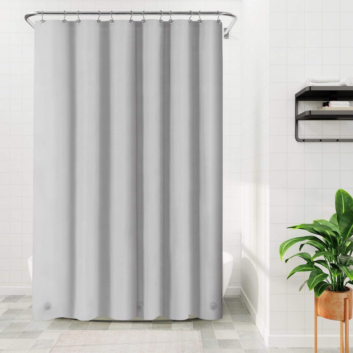 Barossa Design Premium PEVA Plastic Shower Liner with Rustproof Grommets