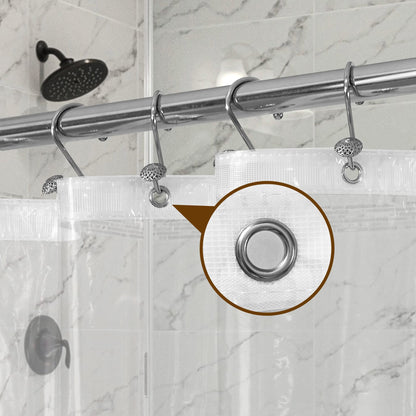 Barossa Design Premium PEVA Plastic Shower Liner with Rustproof Grommets
