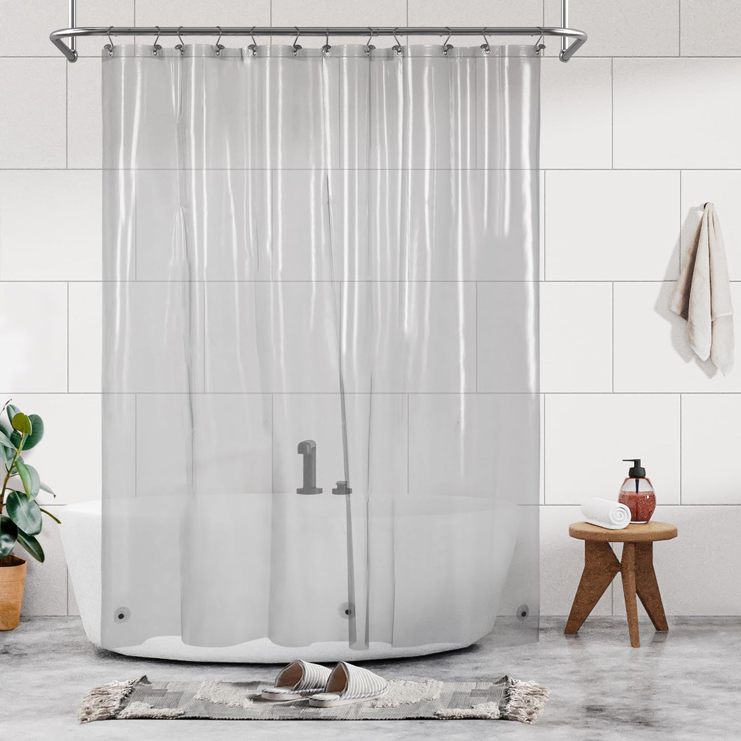 Barossa Design Premium PEVA Plastic Shower Liner with Rustproof Grommets