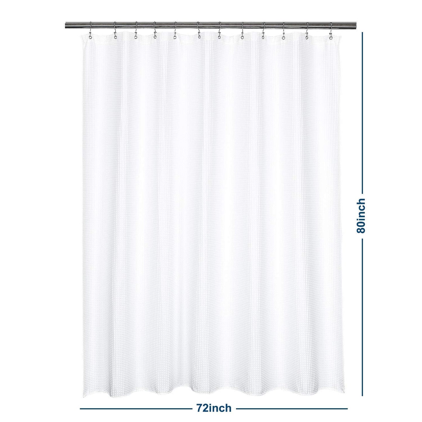 Barossa Design Cotton Blend Shower Curtain Honeycomb Waffle Weave