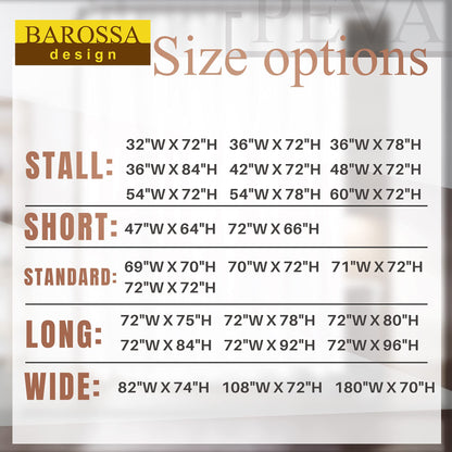 Barossa Design Premium PEVA Plastic Shower Liner with Rustproof Grommets