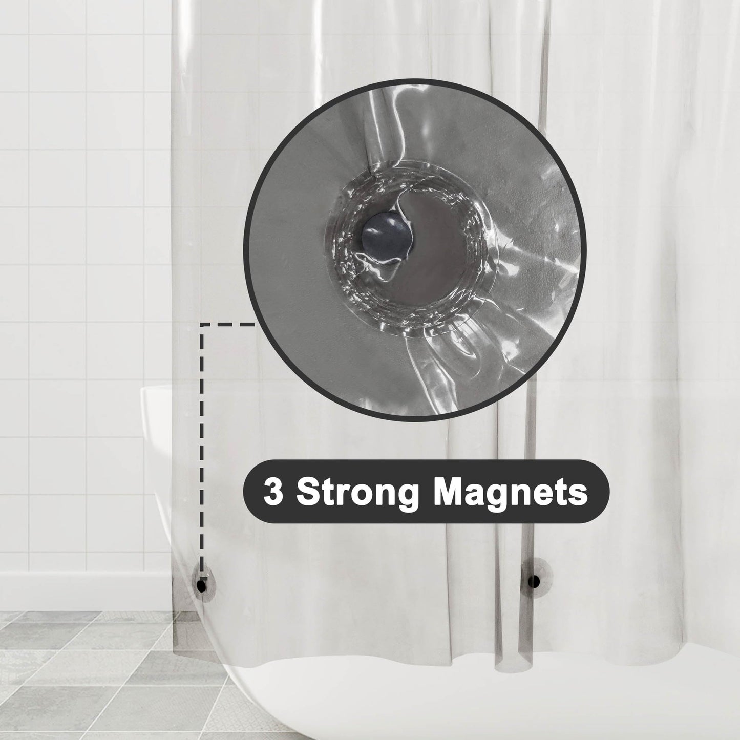 Barossa Design Premium PEVA Plastic Shower Liner with Rustproof Grommets