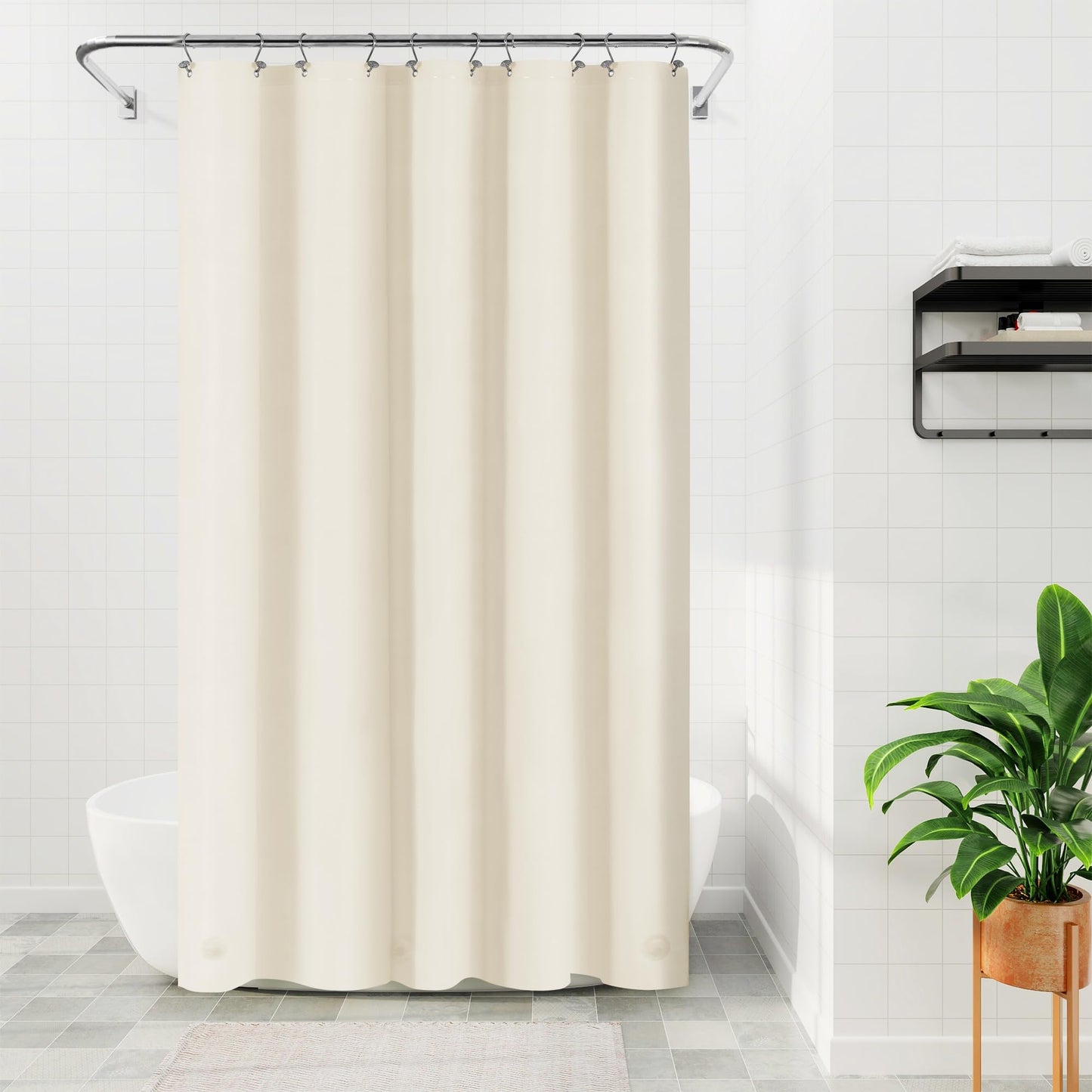 Barossa Design Premium PEVA Plastic Shower Liner with Rustproof Grommets