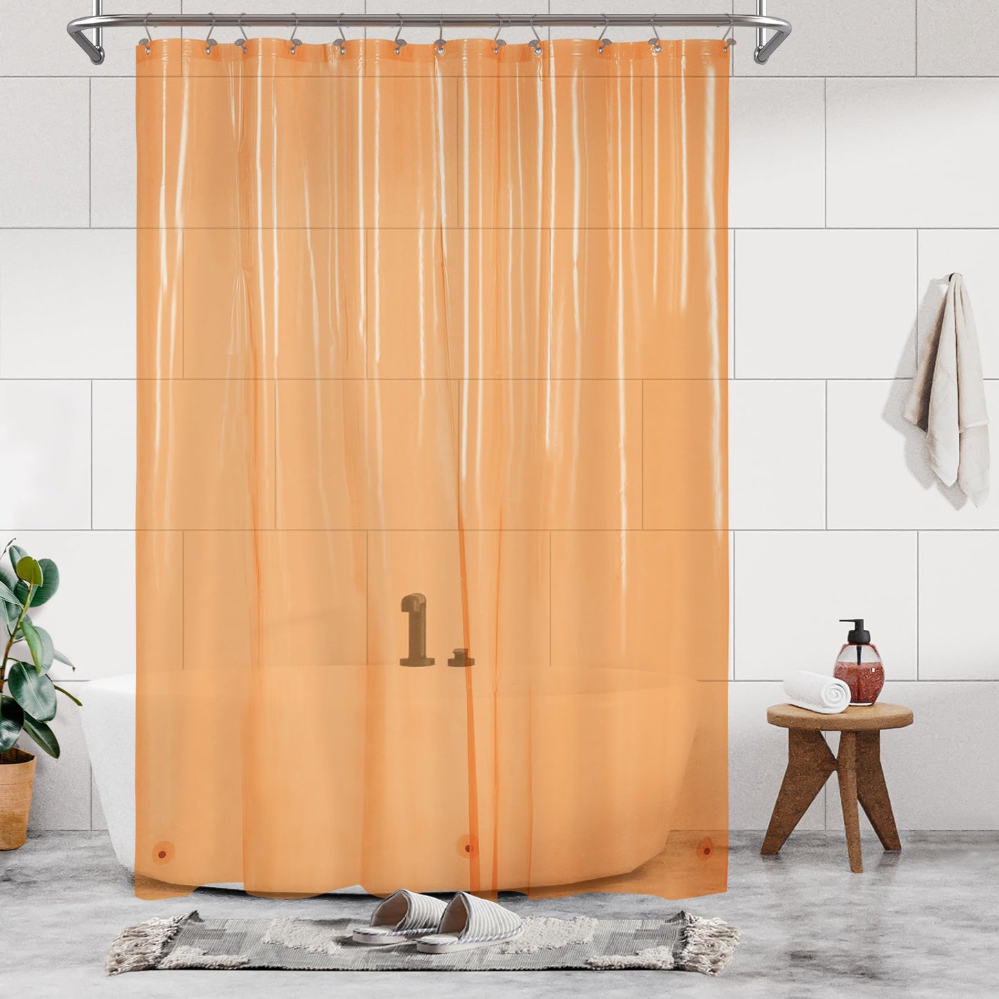 Barossa Design Premium PEVA Plastic Shower Liner with Rustproof Grommets
