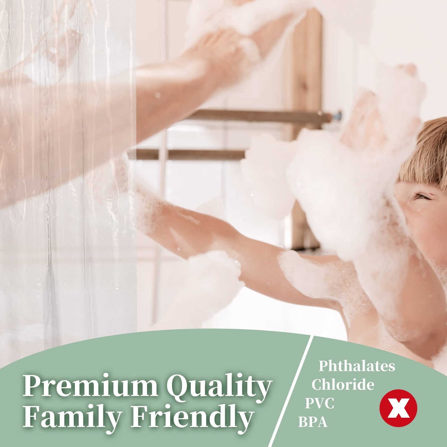 Barossa Design Premium PEVA Plastic Shower Liner with Rustproof Grommets
