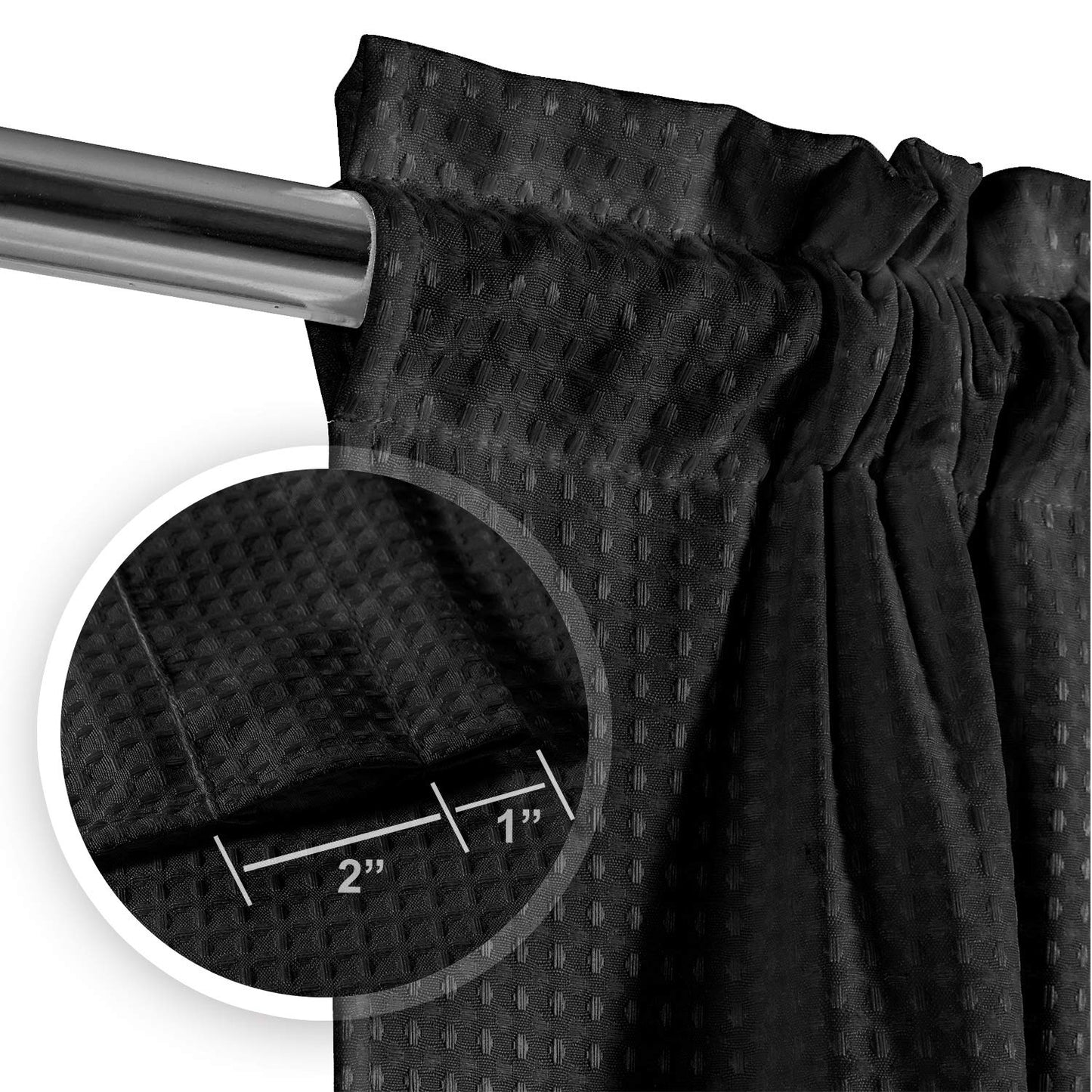 Barossa Design Waffle Weave Half Window Tier Curtains