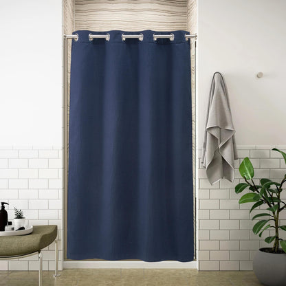 Barossa Design Waffle Weave Shower Curtain with Snap-in Liner