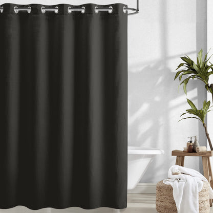 Barossa Design Waffle Weave Shower Curtain with Snap-in Liner