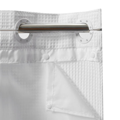 Barossa Design Waffle Weave Shower Curtain with Snap-in Liner