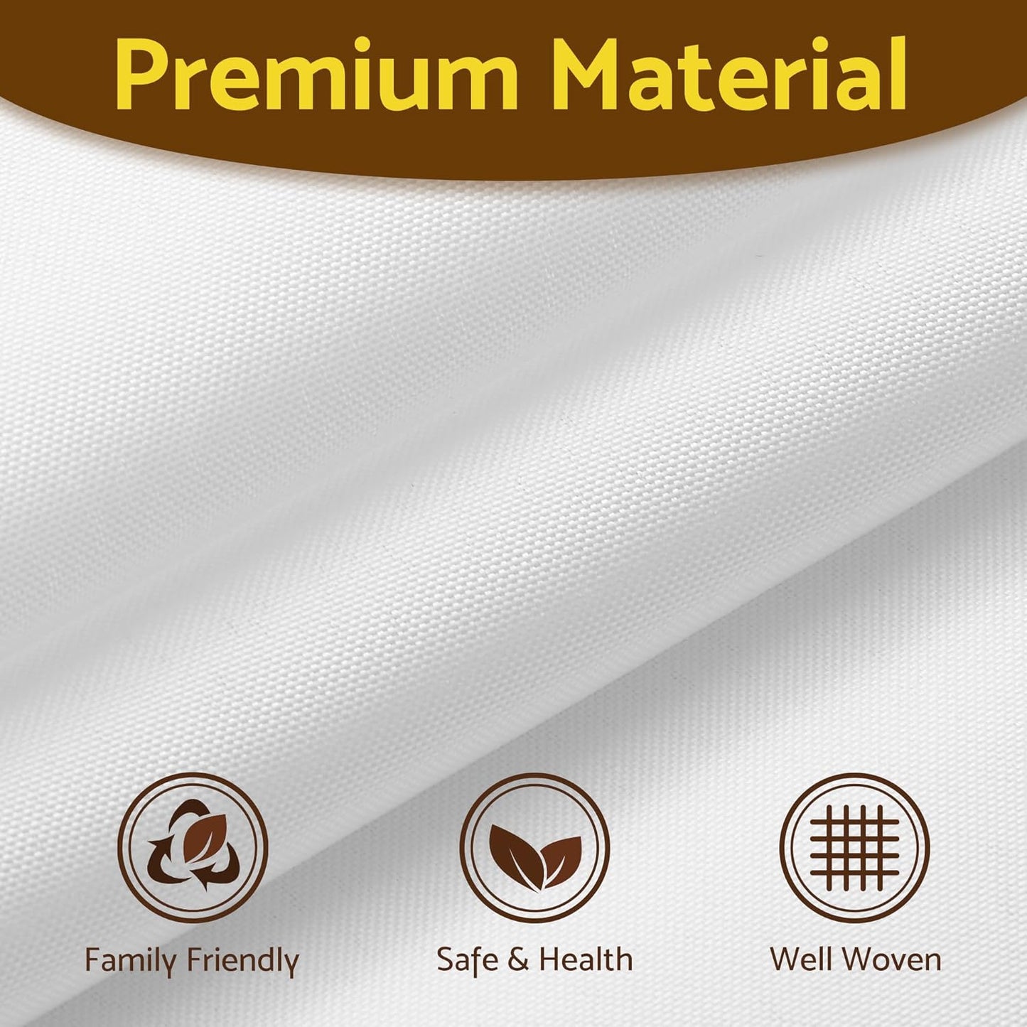Barossa Design Fabric Snap-in Shower Curtain Liner Replacement, Removable & Washable, Hotel Style, 70x54, White