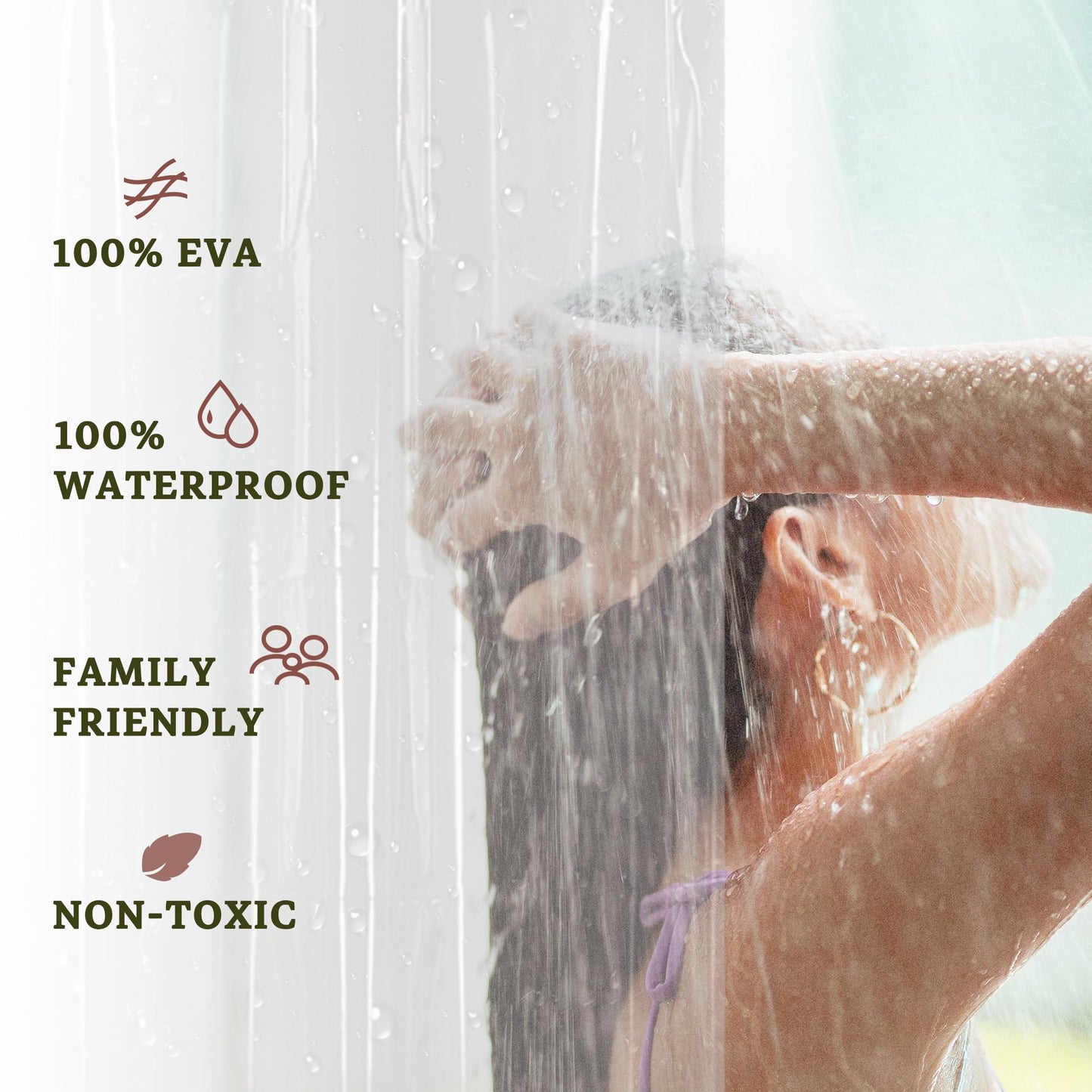 Barossa Design Premium PEVA Plastic Shower Liner with Rustproof Grommets
