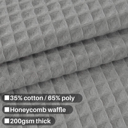Barossa Design Cotton Blend Shower Curtain Honeycomb Waffle Weave