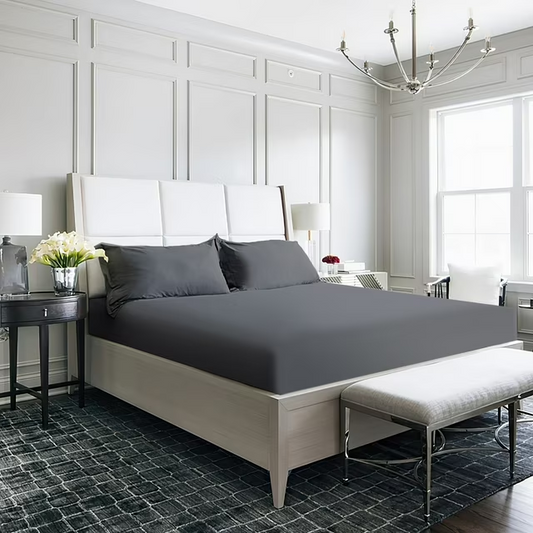 Barossa Design Full Fitted Sheet Only, 4-Way Stretch Jersey Knit for Mattress, Deep Pocket Snug Fit