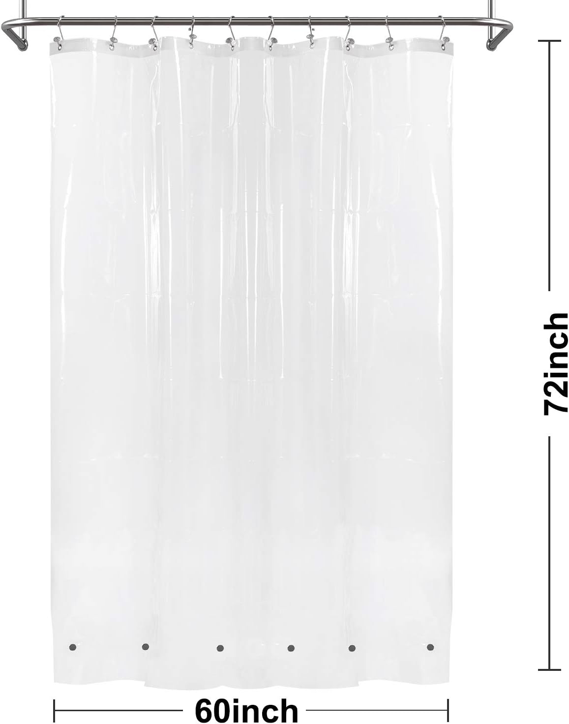 Barossa Design Wrap Around Waterproof PEVA Shower Liner for Bathroom
