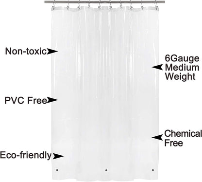 Barossa Design Wrap Around Waterproof PEVA Shower Liner for Bathroom