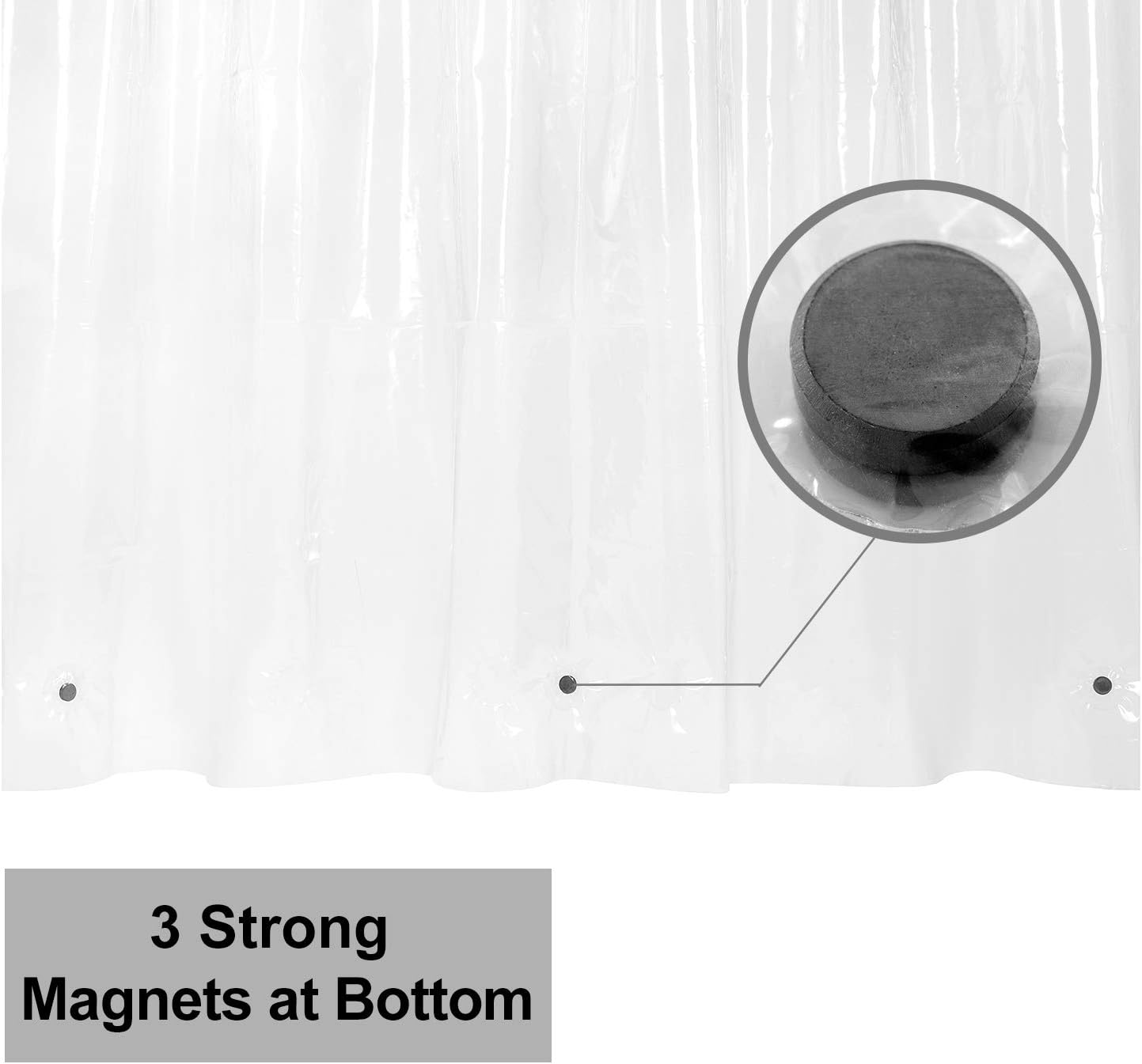 Barossa Design Wrap Around Waterproof PEVA Shower Liner for Bathroom