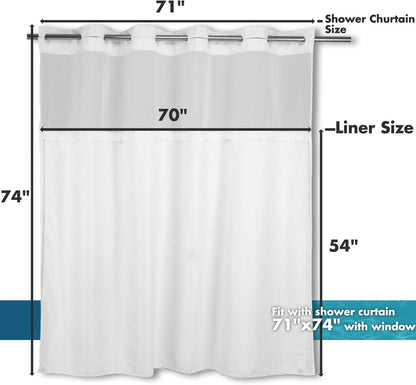 Barossa Design Snap in Fabric Shower Curtain Liner Replacement