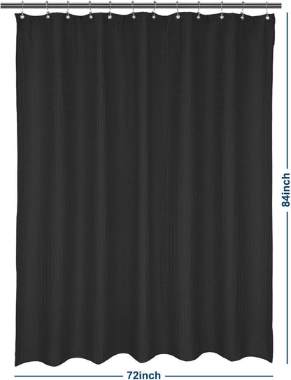 Barossa Design Soft & Hotel  Cotton Blend Shower Curtain Honeycomb Waffle Weave