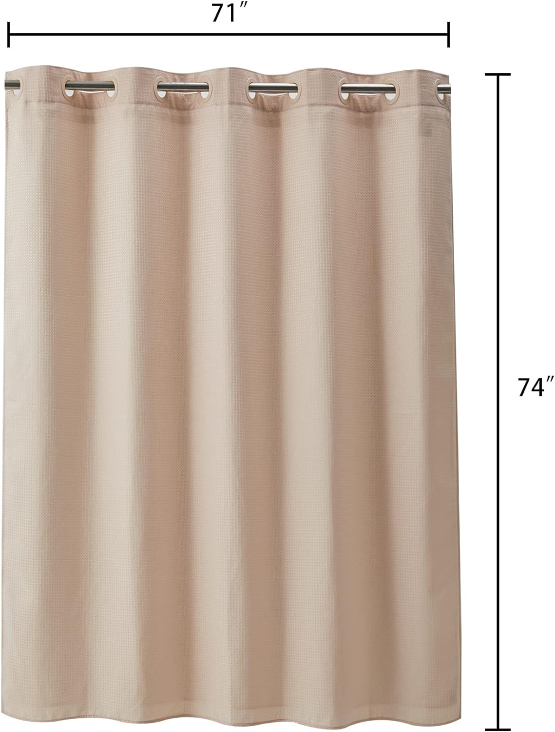 Barossa  Design No Hooks Waffle Weave Shower Curtain with Snap in Liner
