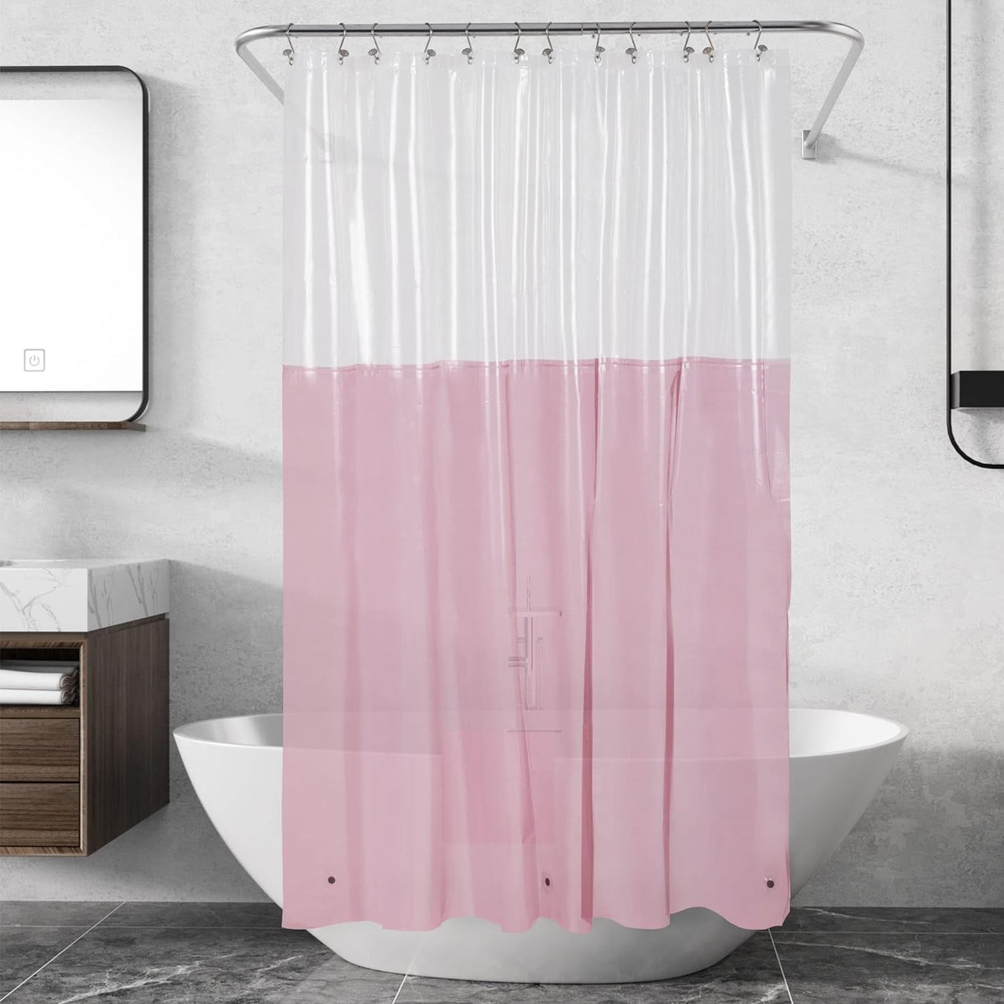 Barossa Design Wrap Around Waterproof PEVA Shower Liner for Bathroom