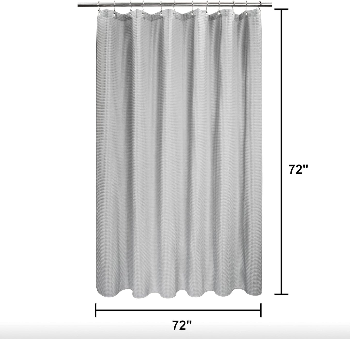 Barossa Design Soft & Hotel  Cotton Blend Shower Curtain Honeycomb Waffle Weave