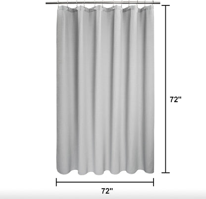 Barossa Design Soft & Hotel  Cotton Blend Shower Curtain Honeycomb Waffle Weave