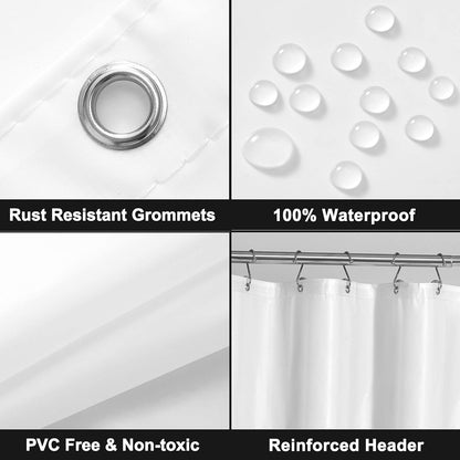 Barossa Design Wrap Around Waterproof PEVA Shower Liner for Bathroom