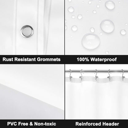 Barossa Design Wrap Around Waterproof PEVA Shower Liner for Bathroom