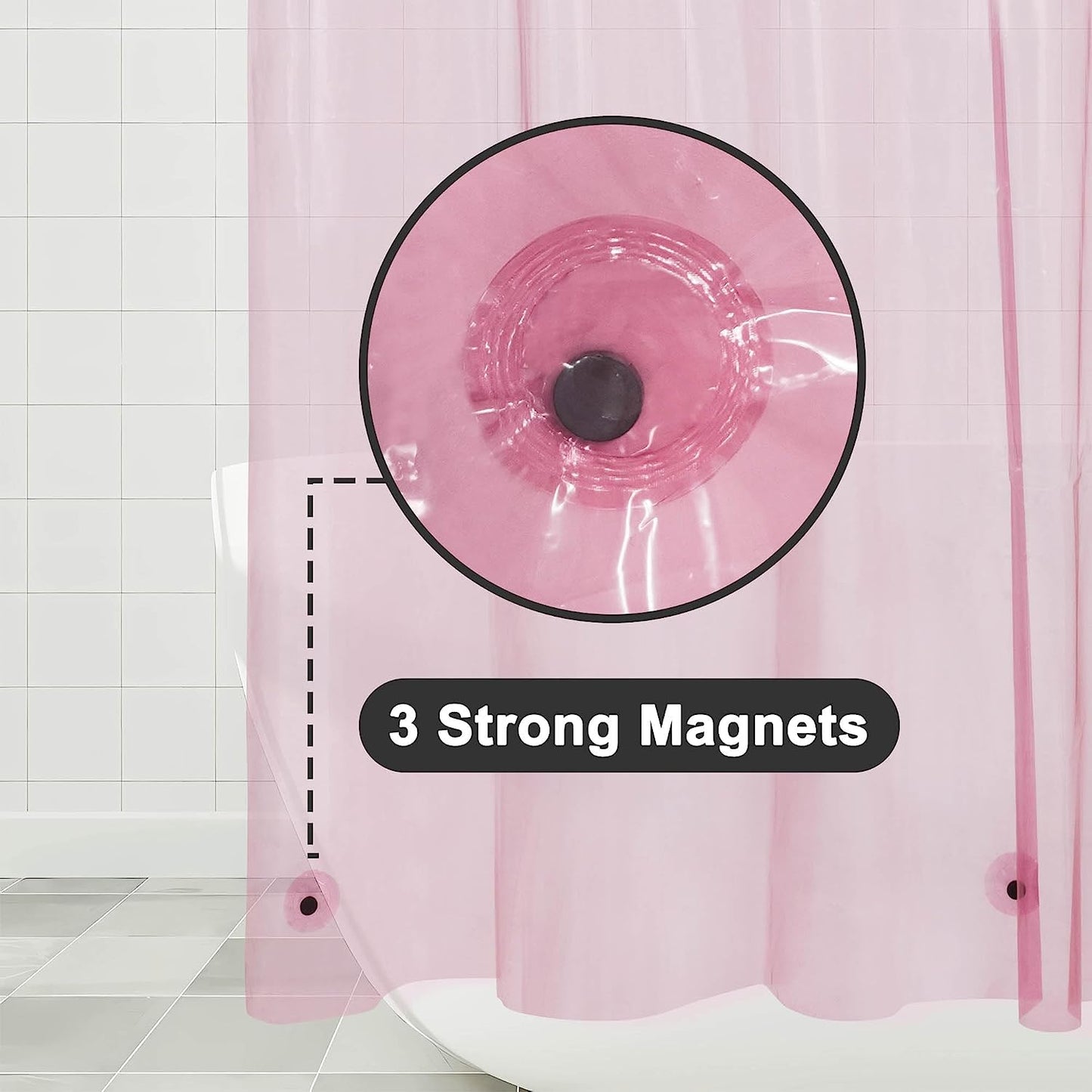 Barossa Design Wrap Around Waterproof PEVA Shower Liner for Bathroom
