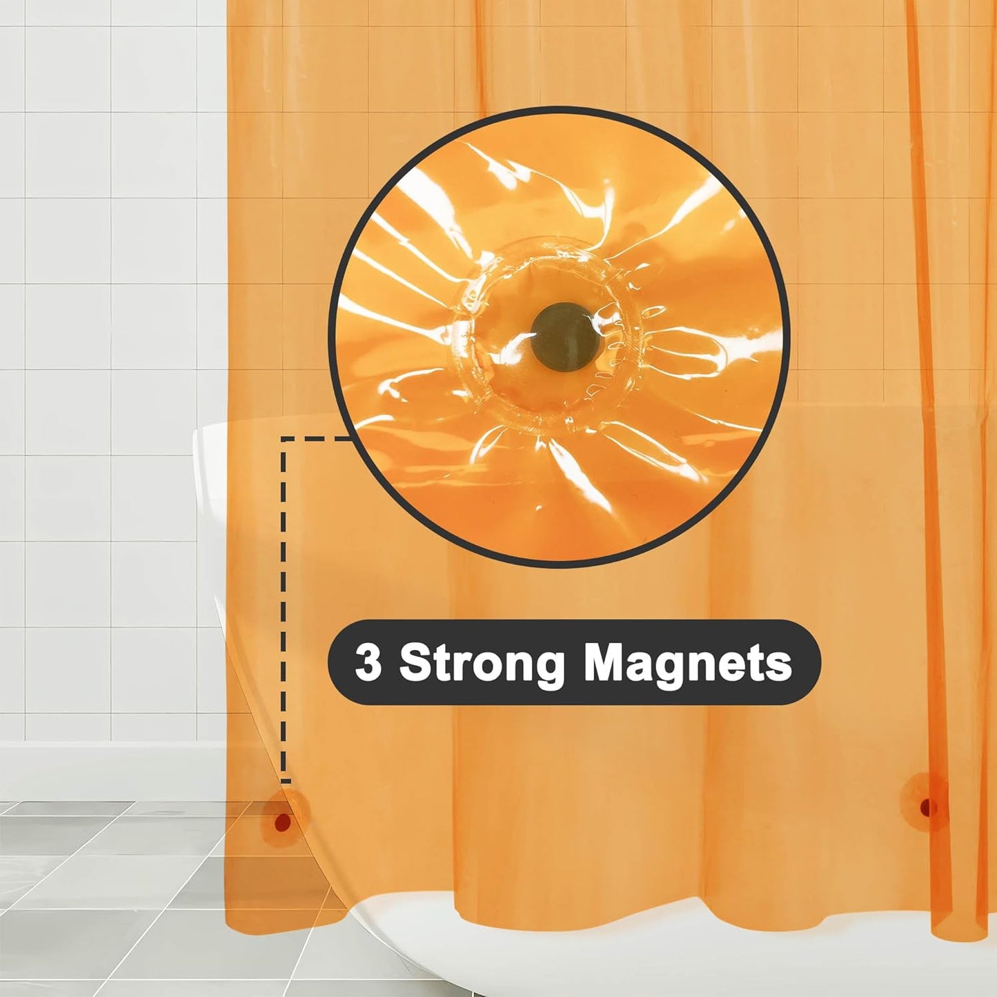 Barossa Design Wrap Around Waterproof PEVA Shower Liner for Bathroom