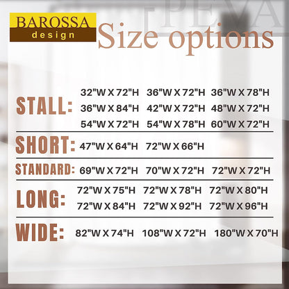 Barossa Design Wrap Around Waterproof PEVA Shower Liner for Bathroom