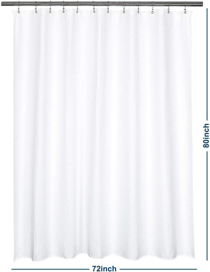 Barossa Design Soft & Hotel  Cotton Blend Shower Curtain Honeycomb Waffle Weave